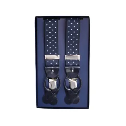 Fefè Napoli - Blue Stars Dandy Suspenders - Braces - Handmade in Italy - Luxury Exclusive Collection - Avvenice