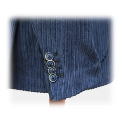 Fefè Napoli - Blue Velvet Larocciatore Jacket - Jackets - Handmade in Italy - Luxury Exclusive Collection - Avvenice