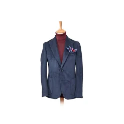 Fefè Napoli - Blue Velvet Lagaga Jacket - Jackets - Handmade in Italy - Luxury Exclusive Collection - Avvenice