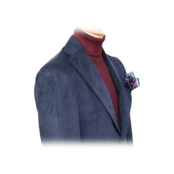 Fefè Napoli - Blue Velvet Lagaga Jacket - Jackets - Handmade in Italy - Luxury Exclusive Collection - Avvenice