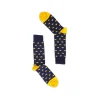 Fefè Napoli - Blue Yellow Cinquecento Short Dandy Men's Socks - Socks - Handmade in Italy - Luxury Exclusive Collection - Avvenice