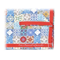 Fefè Napoli - Bordeaux Azulejo Silk Pocket Square - Pocket-Square - Handmade in Italy - Luxury Exclusive Collection - Avvenice