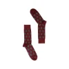 Fefè Napoli - Bordeaux Christmas Short Dandy Men's Socks - Socks - Handmade in Italy - Luxury Exclusive Collection - Avvenice