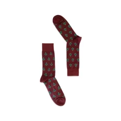 Fefè Napoli - Bordeaux Christmas Short Dandy Men's Socks - Socks - Handmade in Italy - Luxury Exclusive Collection - Avvenice