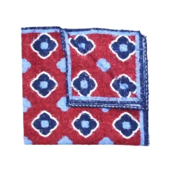 Fefè Napoli - Bordeaux Flowers Silk Vernissage Pocket Square - Pocket-Square - Handmade in Italy - Luxury Exclusive Collection - Avvenice