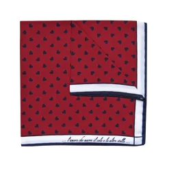 Fefè Napoli - Bordeaux Heart Silk Dandy Pocket Square - Pocket-Square - Handmade in Italy - Luxury Exclusive Collection - Avvenice