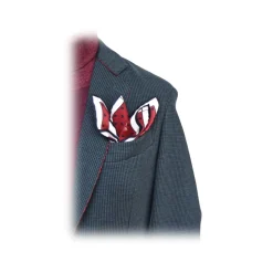 Fefè Napoli - Bordeaux Heart Silk Dandy Pocket Square - Pocket-Square - Handmade in Italy - Luxury Exclusive Collection - Avvenice