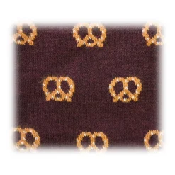 Fefè Napoli - Bordeaux Pretzel Short Dandy Men's Socks - Socks - Handmade in Italy - Luxury Exclusive Collection - Avvenice