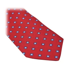 Fefè Napoli - Bordeaux Quatrefoil Gentleman Silk Tie - Ties - Handmade in Italy - Luxury Exclusive Collection - Avvenice