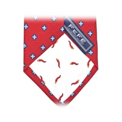 Fefè Napoli - Bordeaux Quatrefoil Gentleman Silk Tie - Ties - Handmade in Italy - Luxury Exclusive Collection - Avvenice