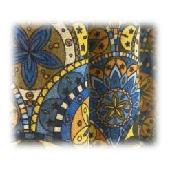 Fefè Napoli - Brown Blue Flowers Wool Dandy Scarf - Scarves and Foulards - Handmade in Italy - Luxury Exclusive Collection - Avvenice