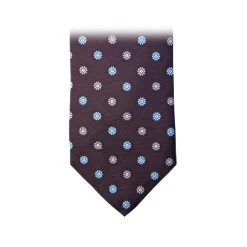 Fefè Napoli - Brown Flower Dandy Silk Tie - Ties - Handmade in Italy - Luxury Exclusive Collection - Avvenice