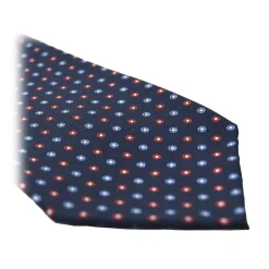 Fefè Napoli - Dark Blue 7 Folds Gentleman Silk Unlined Tie - Ties - Handmade in Italy - Luxury Exclusive Collection - Avvenice