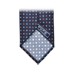 Fefè Napoli - Dark Blue 7 Folds Gentleman Silk Unlined Tie - Ties - Handmade in Italy - Luxury Exclusive Collection - Avvenice
