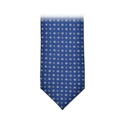 Fefè Napoli - Dark Blue 7 Folds Gentleman Silk Tie - Ties - Handmade in Italy - Luxury Exclusive Collection - Avvenice