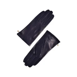 Fefè Napoli - Dark Blue Leather Woman Gloves - Gloves - Handmade in Italy - Luxury Exclusive Collection - Avvenice