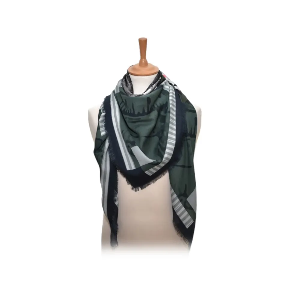 Fefè Napoli - Dell'Ovo Castle Wool Silk Shawl - Scarves and Foulards - Handmade in Italy - Luxury Exclusive Collection - Avvenice