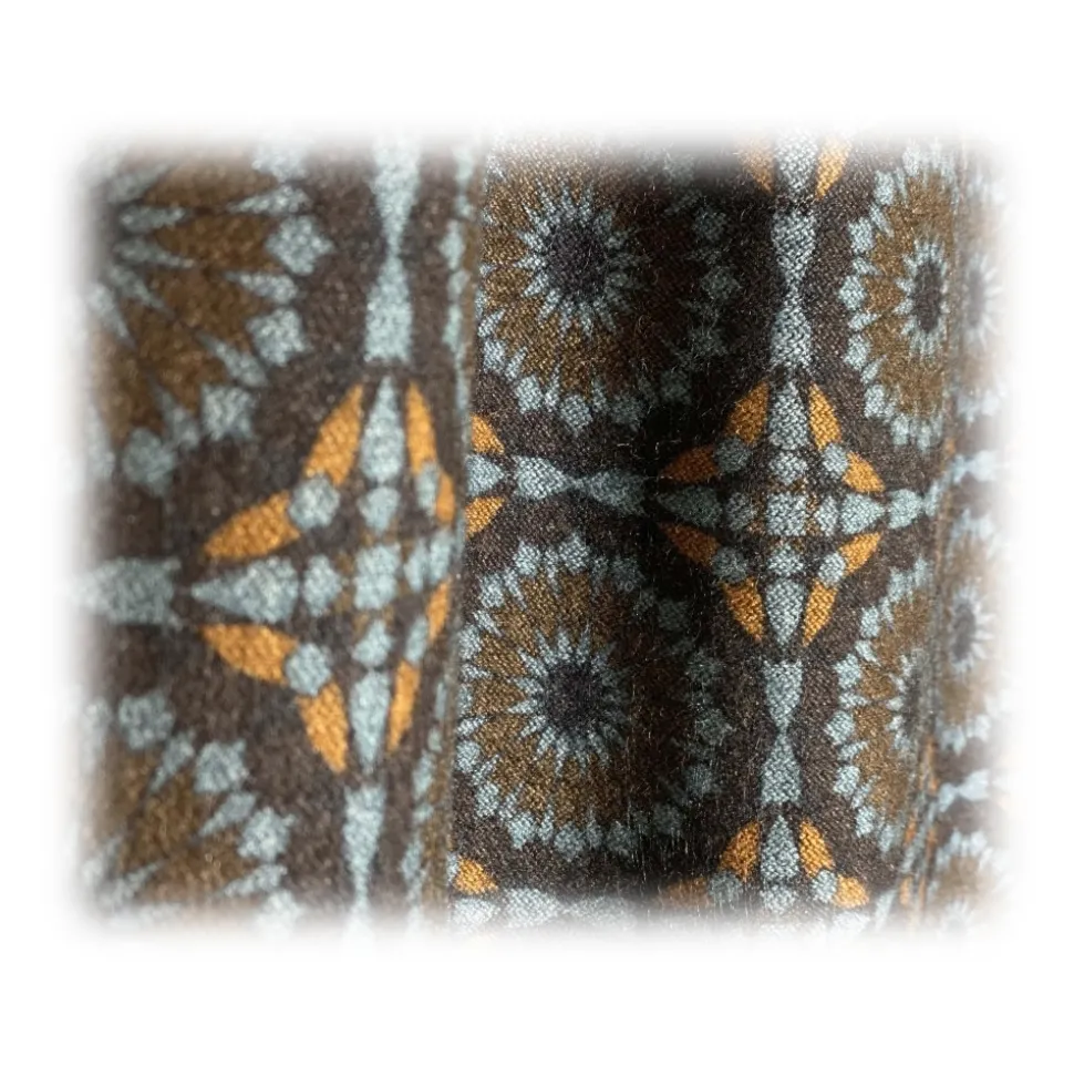 Fefè Napoli - Double Scarf Wallpaper Rosoni - Scarves and Foulards - Handmade in Italy - Luxury Exclusive Collection - Avvenice