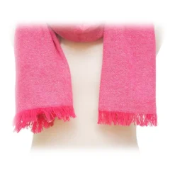 Fefè Napoli - Fucsia Cashmere Elegance Scarf - Scarves and Foulards - Handmade in Italy - Luxury Exclusive Collection - Avvenice