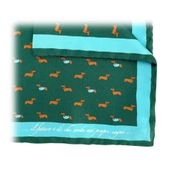 Fefè Napoli - Green Bassett Silk Dandy Pocket Square - Pocket-Square - Handmade in Italy - Luxury Exclusive Collection - Avvenice