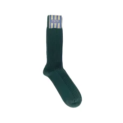 Fefè Napoli - Green England Men's Short Socks - Socks - Handmade in Italy - Luxury Exclusive Collection - Avvenice