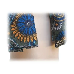 Fefè Napoli - Green Flowers Dandy Silk Scarf - Scarves and Foulards - Handmade in Italy - Luxury Exclusive Collection - Avvenice