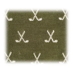 Fefè Napoli - Green Golf Short Dandy Men's Socks - Socks - Handmade in Italy - Luxury Exclusive Collection - Avvenice