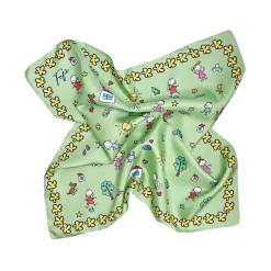 Fefè Napoli - Green Kids Silk Foulard - Scarves and Foulards - Handmade in Italy - Luxury Exclusive Collection - Avvenice