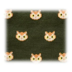 Fefè Napoli - Green Owls Short Scaramantia Men's Socks - Socks - Handmade in Italy - Luxury Exclusive Collection - Avvenice