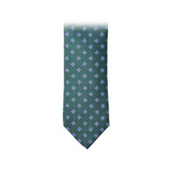 Fefè Napoli - Green Quatrefoil Gentleman Silk Tie - Ties - Handmade in Italy - Luxury Exclusive Collection - Avvenice