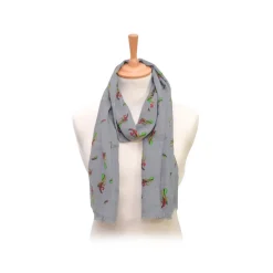 Fefè Napoli - Grey Ace of Sticks Scaramantia Wool Scarf - Scarves and Foulards - Handmade in Italy - Luxury Exclusive Collection - Avvenice