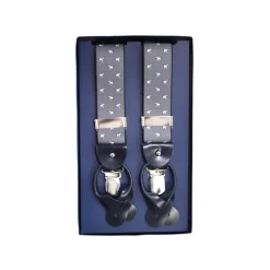 Fefè Napoli - Grey Elephant Dandy Suspenders - Braces - Handmade in Italy - Luxury Exclusive Collection - Avvenice