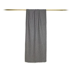 Fefè Napoli - Grey Flowers Seventy Double Silk Scarf - Scarves and Foulards - Handmade in Italy - Luxury Exclusive Collection - Avvenice