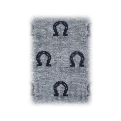 Fefè Napoli - Grey Horseshoe Scaramantia Men's Socks - Socks - Handmade in Italy - Luxury Exclusive Collection - Avvenice