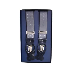 Fefè Napoli - Grey Mustache Dandy Suspenders - Braces - Handmade in Italy - Luxury Exclusive Collection - Avvenice