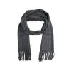 Fefè Napoli - Grey Pinstripe Wool Elegance Scarf - Scarves and Foulards - Handmade in Italy - Luxury Exclusive Collection - Avvenice