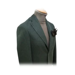 Fefè Napoli - Lachiaia Wool Green Jacket - Jackets - Handmade in Italy - Luxury Exclusive Collection - Avvenice