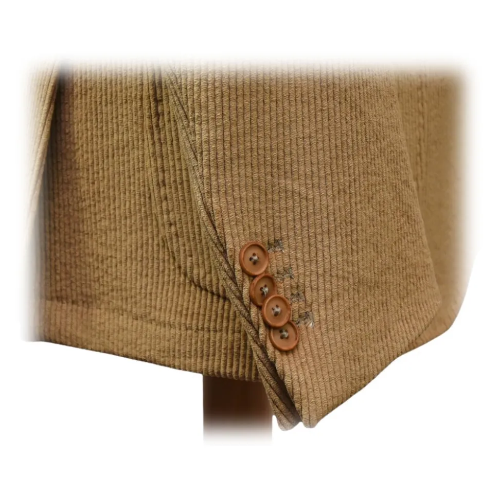 Fefè Napoli - Lagaga 'Camel Velvet Jacket - Jackets - Handmade in Italy - Luxury Exclusive Collection - Avvenice