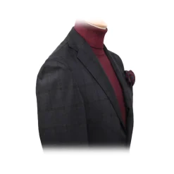 Fefè Napoli - Lanapoli Quadri Blue Black Jacket - Jackets - Handmade in Italy - Luxury Exclusive Collection - Avvenice