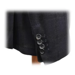 Fefè Napoli - Lanapoli Quadri Blue Black Jacket - Jackets - Handmade in Italy - Luxury Exclusive Collection - Avvenice