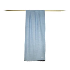 Fefè Napoli - Light Blue Ear Double Gentleman Scarf - Scarves and Foulards - Handmade in Italy - Luxury Exclusive Collection - Avvenice