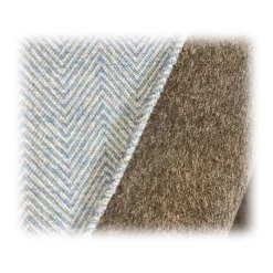 Fefè Napoli - Light Blue Ear Double Gentleman Scarf - Scarves and Foulards - Handmade in Italy - Luxury Exclusive Collection - Avvenice