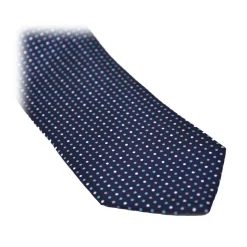 Fefè Napoli - Light Blue Pois Gentleman Silk Tie - Ties - Handmade in Italy - Luxury Exclusive Collection - Avvenice
