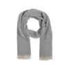 Fefè Napoli - Light Grey Cashmere Elegance Scarf - Scarves and Foulards - Handmade in Italy - Luxury Exclusive Collection - Avvenice