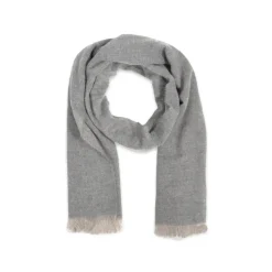 Fefè Napoli - Light Grey Cashmere Elegance Scarf - Scarves and Foulards - Handmade in Italy - Luxury Exclusive Collection - Avvenice
