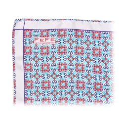 Fefè Napoli - Light-Blue Azulejo Silk Foulard - Scarves and Foulards - Handmade in Italy - Luxury Exclusive Collection - Avvenice