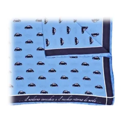 Fefè Napoli - Light-Blue Cinquecento Silk Dandy Pocket Square - Pocket-Square - Handmade in Italy - Luxury Exclusive Collection - Avvenice