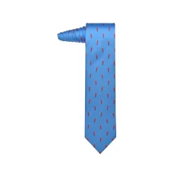 Fefè Napoli - Light-Blue Lucky Horns Scaramantia Silk Tie - Ties - Handmade in Italy - Luxury Exclusive Collection - Avvenice