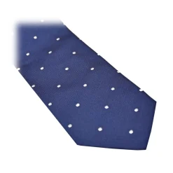 Fefè Napoli - Light-Blue Pois Business Silk Jacquard Tie - Ties - Handmade in Italy - Luxury Exclusive Collection - Avvenice