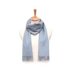 Fefè Napoli - Light-Blue Wool Alpaca Elegance Scarf - Scarves and Foulards - Handmade in Italy - Luxury Exclusive Collection - Avvenice